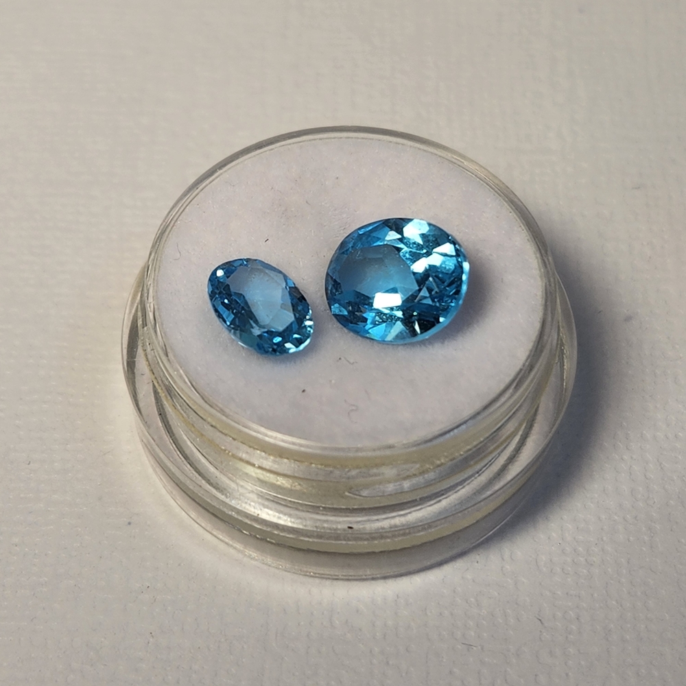 Pleistocene! NIB Natural Electric Blue Topaz 9x7mm And 11x9mm Loose Gemstones
